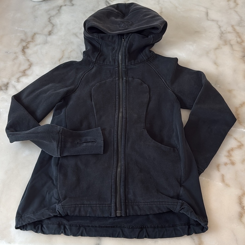 Lululemon Pleat To Street Hoodie Zip Jacket Pleated Back Jacket Black Sz 2 - Picture 10 of 16